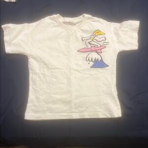 Kids' White Surfing Graphic T-Shirt